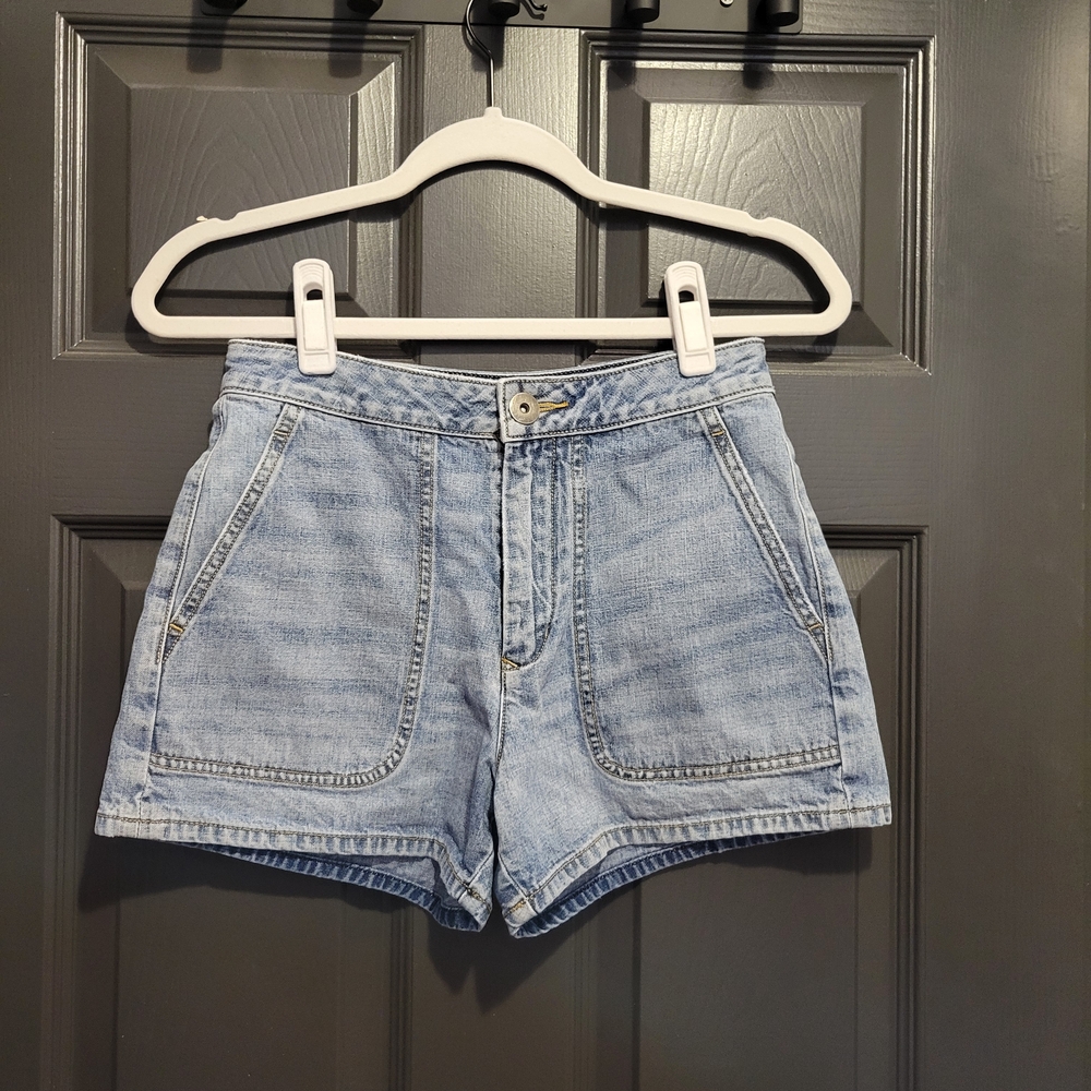James Perse Blue Jean Shorts High-Waisted Relaxed Fit